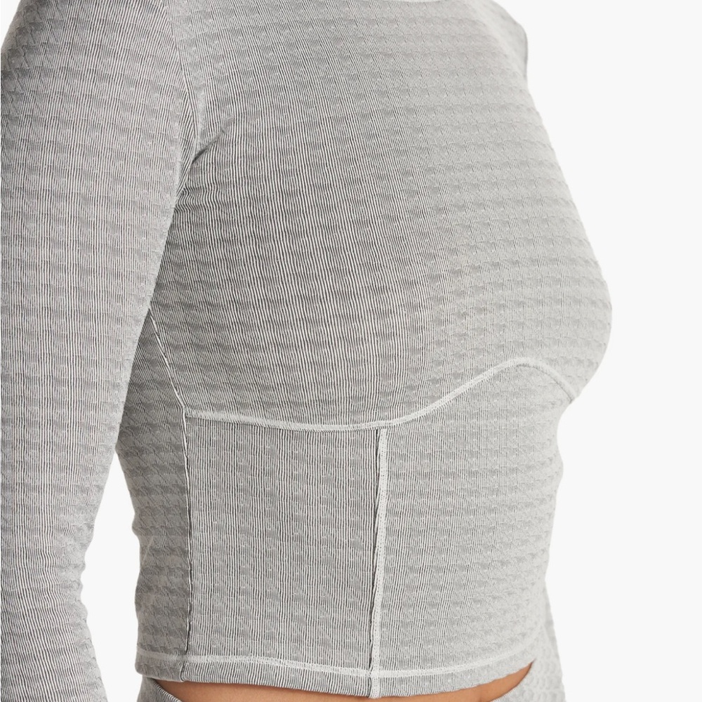 Vuori Long Sleeve Textured Chilled Out Top Houndstooth - Picture 2 of 8